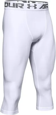 Men's 3XL Under Armour HeatGear Compression White 3/4 Leggings XXXLarge MSRP $32 • $22.99