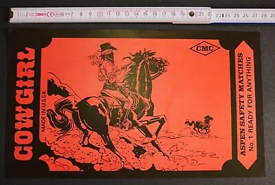 Rare Old Soviet Latvia Matchbox Label Extra Large Packet Size COWGIRL V2 • $9.99