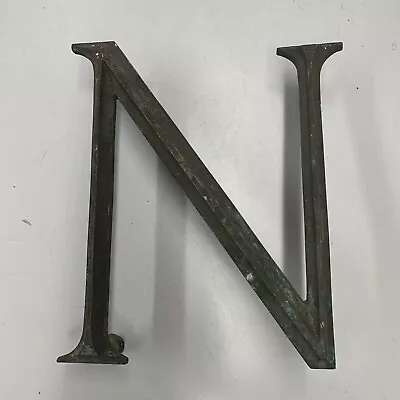 Antique Letter N - Building Marquee Sign Beautiful Cast Bronze Brass Art Deco • $99.99