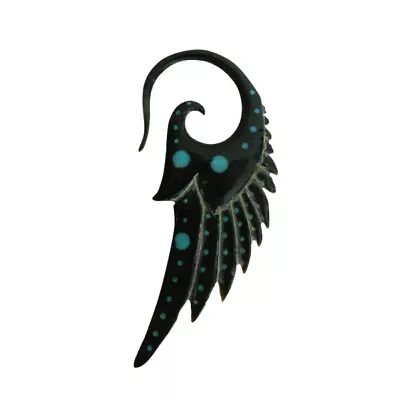 Horn Bone Ear Stretcher Piercing Plug Tunnel Gauge Hook Tribal Turquoise Dot • $16