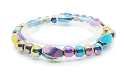 Hematite Magnetic Bracelet Rainbow 6mm • £4.14