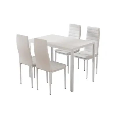 $144.24 • Buy Artiss Dining Chairs And Table Dining Set 4 Chair Set Of 5 Wooden Top White