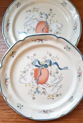 3- Lot Inter-national Int'l Stoneware MARMALADE 10.75 Dinner Plates Geese Apple • $6.75