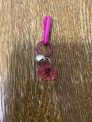 OOAK Plastic Clip On Bell Charm For 80s Charm Necklace Pink Diamond • $19.99