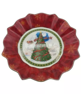 Villeroy & Boch Toy’s Fantasy Christmas Tree Serving Bowl Ruffled Edge 9  Dish • $26.90