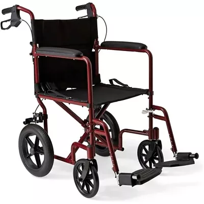 Medline Lightweight Foldable Transport Wheelchair With Handbrakes  • $145