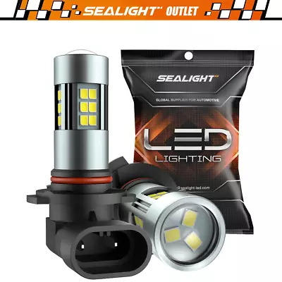 SEALIGHT 2* H10/9145/9140 LED Fog Light Bulbs F1 Xenon White 27 SMD Chips 6000K • $13.99