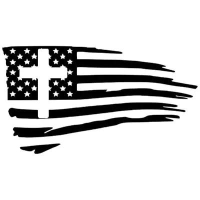 USA CROSS Distressed American Flag Car Window Vinyl Decal Graphic Sticker NEW • $3.95