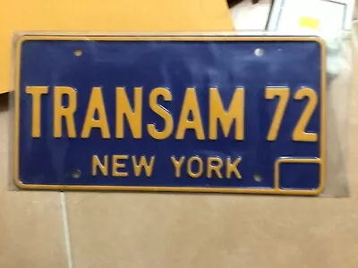 1 License Plate New York Vanity Plate “TRANSAM 72” New Sealed • $34.99