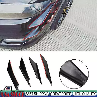 4*Universal Car Front Bumper Fins Body Splitter Spoiler Canards Gloss Black #2 • $15.63