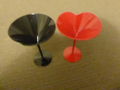 Two Plastic Collector Martini Glasses (Red & Black) By  Tia Maria .  • $5