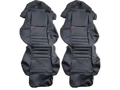 $1098 • Buy Fits BMW E36 M3 Vader 1994-99 Black Leather Seat Covers Replacement Made In USA