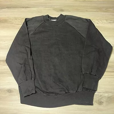 Vintage Taylord Crewneck Sweatshirt Adult Small Black Fleece Raglan Blank 90s • $18.88