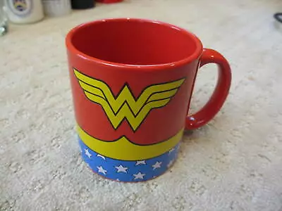 Vintage Large DC Comics Wonder Woman Logo Coffee Mug Tea Cup Retro Design 18 Oz. • $12.99