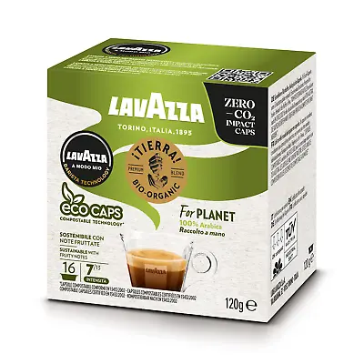 Lavazza A Modo Mio Tierra Bio For Planet ECO CAPS Coffee Capsules (5 Packs Of 16 • £28.99