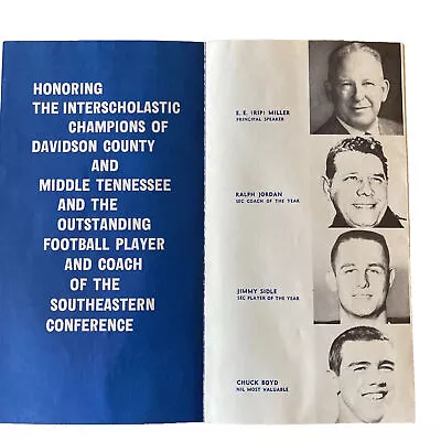 1963 SEC Football Player Coach Of Year Program Auburn Shug Jordan Jimmy Sidle • $29.99