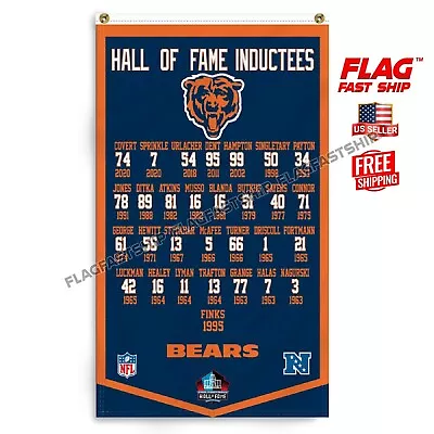 Chicago Bears 3x5 Ft Flag Da Bears NFL Hall Of Fame Inductees Super Bowl Banner • $12.98