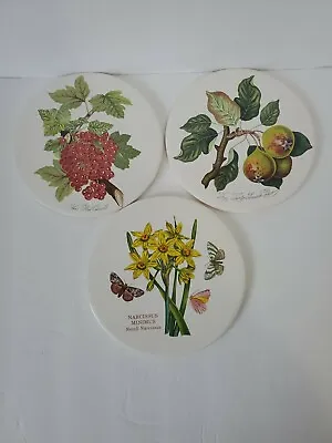 Vintage H&R Johnson LTD England 6  Ceramic Tiles Trivet Circular Set Of 3 • $25.95