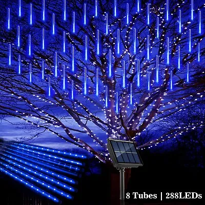 288 LED Solar Meteor Shower Lights Rain Tree String Light Xmas Party Decor Gift • $12.99