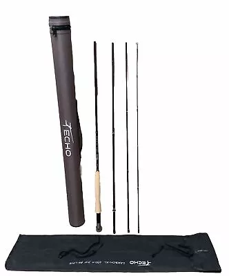 ECHO CARBON XL 690-4 9'0” #6 Line 4pc Fly Fishing Rod In Rod Tube- Brown • $159