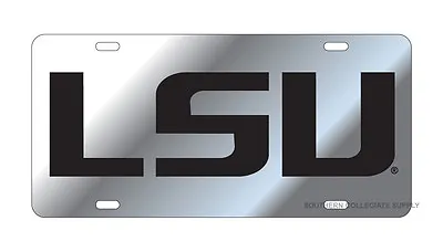 LSU Tigers Silver Mirrored License Plate / Car Tag   • $24.95