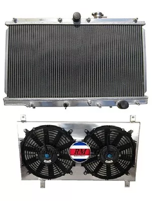 Aluminum Radiator For 97-01 Honda Prelude L4 BB6 H22A4 Manual  + Shroud &Fans • $185