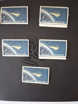 Unused New Project Mercury  Four Cent Stamps Original Stamps 5 • $125