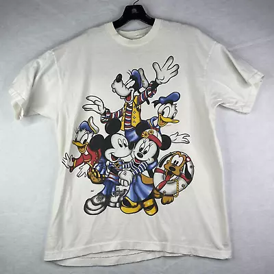 Vintage 90s Mickey Mouse Adult One Size White Jerry Leigh Disney T Shirt • $34.96