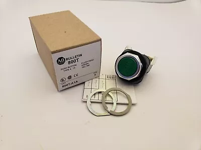 Allen Bradley 800t-a1a Push Button Green Flush Head Momentary 1no/1nc Ser T Nib • $41.98