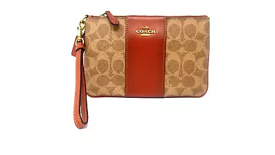 COACH Women's Colorblock Coated Canvas Signature Small Wristlet Cultch & Purse • £70.99