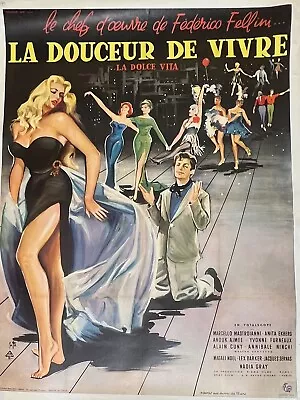 Vintage Poster: La Dolce VITA/La Douceur De Vivre! Rare Authentic. 1960’s. Huge • $1795