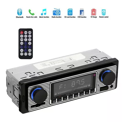 $20.85 • Buy Vintage Car Radio Stereo Modern Bluetooth MP3 Player FM AUX SD Host With Remote