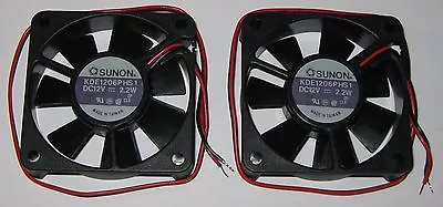 2 X Sunon 60 Mm High Speed Cooling KDE Fan - 12 V - 18CFM 31dB - KDE1206 - 12VDC • $13.95