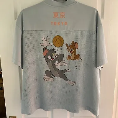 TOM & JERRY WARNER BROS. BLUE BASKETBALL  🏀 SHIRT - M  See Sizing Description • £8