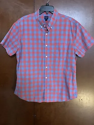 J Crew Mens Xl Button Down Shirt Slim Fit Blue Red Pattern • $8.39