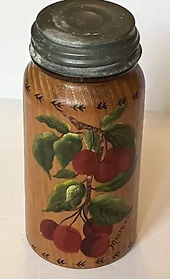 Vintage Wood Turned Mason Jar Hand Painted • $28.97