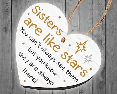 £4.74 • Buy Best Sister Gift Birthday Gifts Wooden Heart Thank You Friendship Plaque Sign