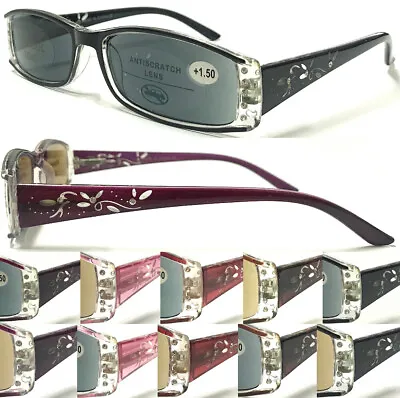 £5.99 • Buy SL441 Superb Quality Women Reading Sunglasses/Spring Hinge/Laser/Diamante Detail