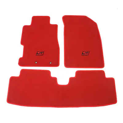 For 01-05 Honda Civic 02-05 Civic Si Nylon Floor Mats Red Carpets W/ Red SI • $58.99