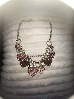  Betsey Johnson Oh Baby Hearts And Monkey Necklace • $99.99
