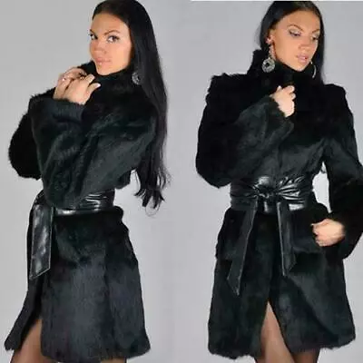 Fashion Alluring Long Genuine Knitted Mink Fur Jacket Coat Outwear Sweater @DDI • $48.87