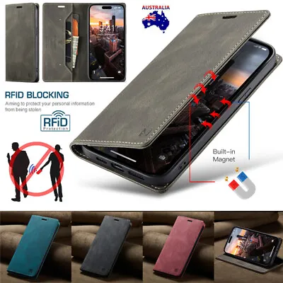 Magnetic Flip Leather Wallet Case For Samsung S23 S22 S21 S20 FE S10 S9 S8 Plus • $13.89
