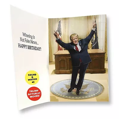 Dancing Donald MOTION & SOUND Birthday Card–Includes 20 Seconds Of Trump’s Voice • $13.90