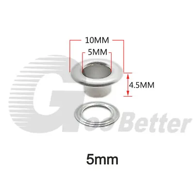Stainless Steels Metal Eyelet With Washer Leather Craft Repair Grommet 4mm -12mm • $1.65