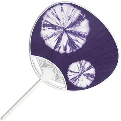 Japanese UCHIWA Fan Kimono Yukata Hand Held SHIBORI Purple Fan Made In Japan • $9.95