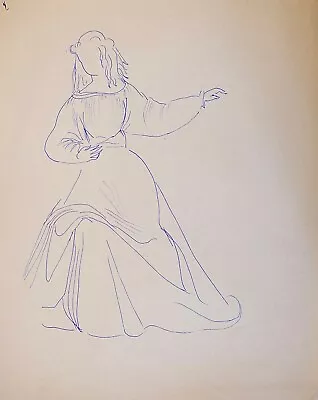 Janine Janet - Drawing Original - Ink - Project Of Costume Female 10 • £88.74