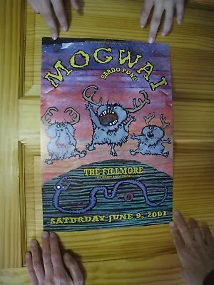 Mogwai Poster Fillmore Bardo Pond 3 Monsters With Antlers June 9 2001 • $74.99