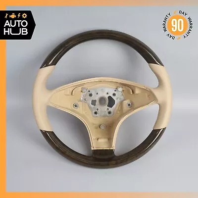 09-12 Mercedes R230 SL550 CLS550 Steering Wheel Beige Wood 2304603118 OEM • $659.85