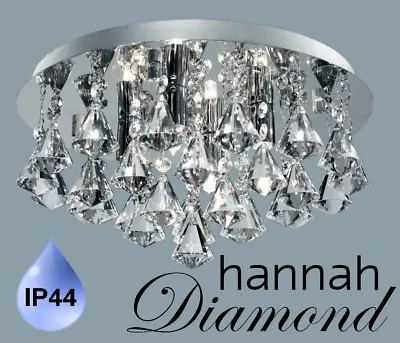 Marco Tielle BATHROOM IP44  Hannah Diamond  4 Light Ceiling Chandelier 2204-4CC • £99