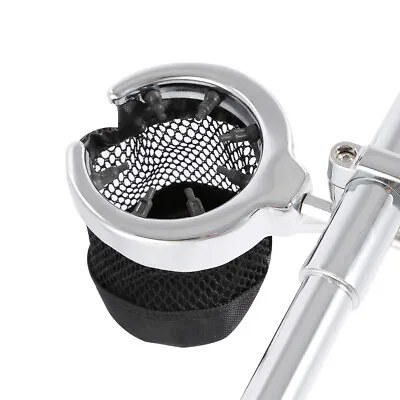 Universal Motorcycle Handlebar Cup Holder Chrome Drink Basket Fit For Harley • $19.99